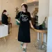 Cute Cartoon Simple Printed Women's Short-sleeved Dress Fashionable Maternity Dress_ecoleips.com