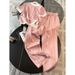 Women's Clothing Salty Outfit Casual Sports Suit For Women Summer Trendy Age Reducing Pink Short Sleeved Top Wide Leg Pants Two Piece Suit_ecoleips.com