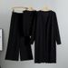 Women's Clothing Spring And Autumn Temperament Knitted Suit Sleeveless Vest Sweater Cardigan Pants Three Piece Suit_ecoleips.com