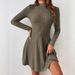 2024 Autumn Winter New Cross-Border European And American Women's Fashion Ins Slim Fit Half-High Collar Waist-Cinching_ecoleips.com
