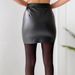 Women's Fashion Sexy Skirt Metal Zipper High Waist PU Leather Mini Hip Skirt_ecoleips.com