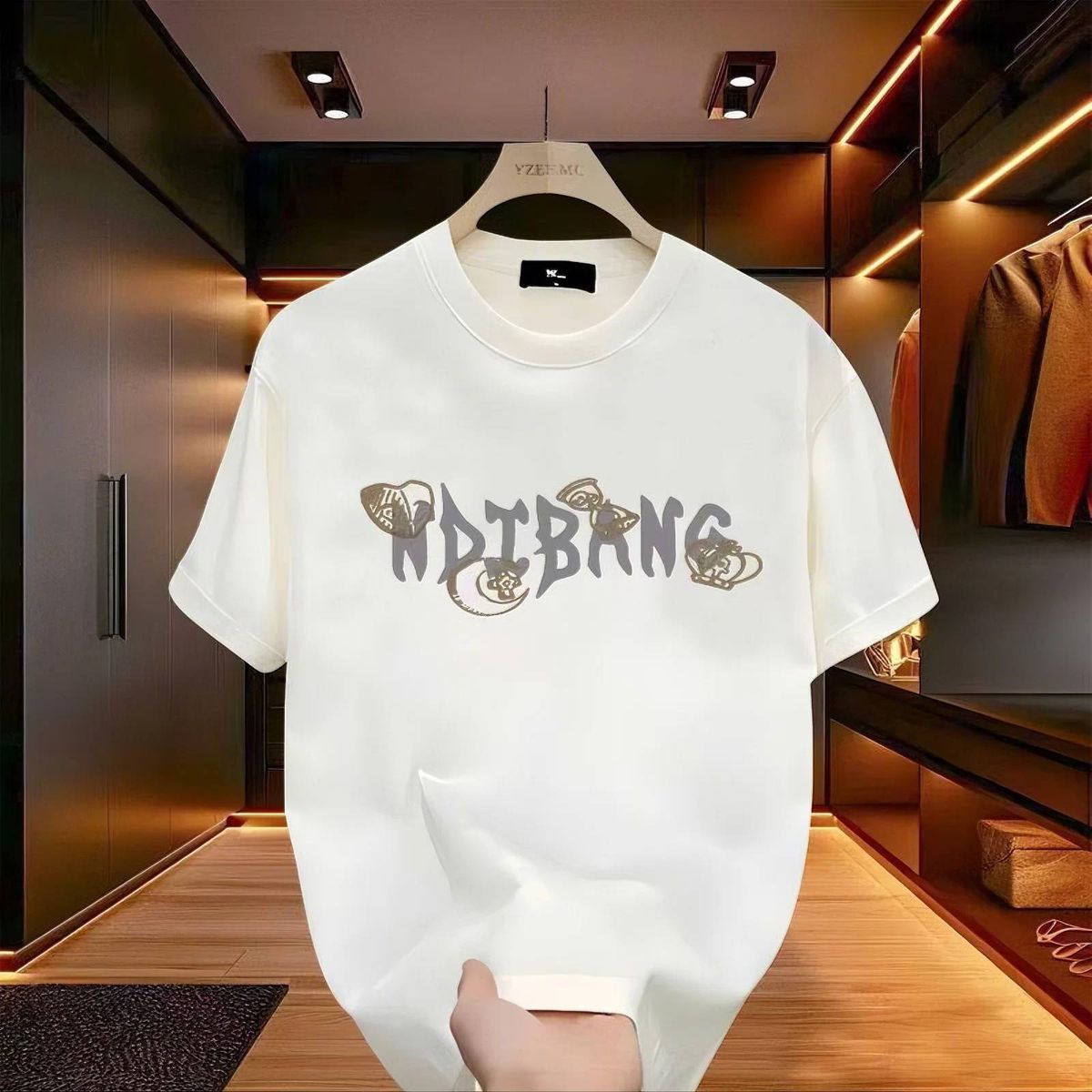 New Cotton Fashion Sense Printing Short-sleeved T-shirt Unisex Men Summer Tide Loose Hundred Tops_ecoleips.com