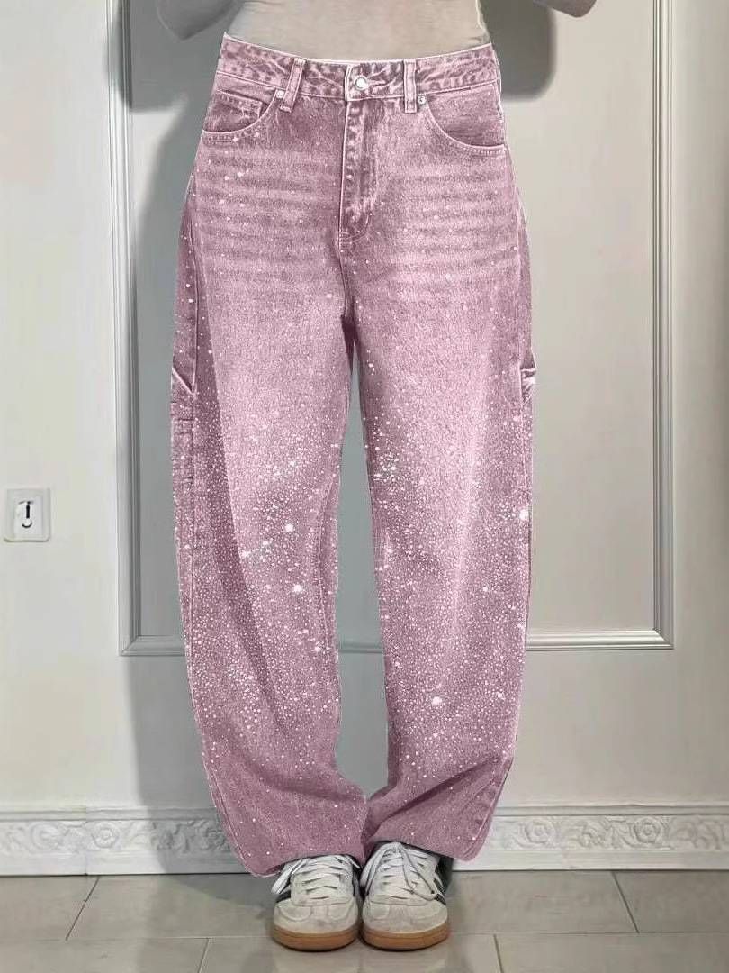 Women's Casual Loose Straight Jeans - European & American Style High Waisted Trousers_ecoleips.com