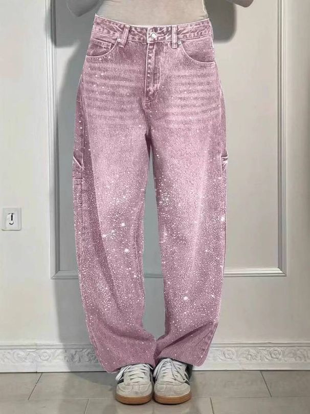 Women's Casual Loose Straight Jeans - European & American Style High Waisted Trousers_ecoleips.com