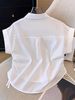 Vintage-Inspired Short Sleeve Polo Shirt - Japanese Minimalist Design With Embroidered Detail, Retro Casual Top For Men & Women_ecoleips.com