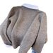 Shirt Collar Sweater For Women New Style Inner Wear Lazy Style Contrast Color Lapel Gray Knit Sweater Top_ecoleips.com