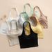 Women's Halter Neck Tank Top Padded Chest off Shoulder Summer Outer Wear Inner Layer Bra New Style_ecoleips.com