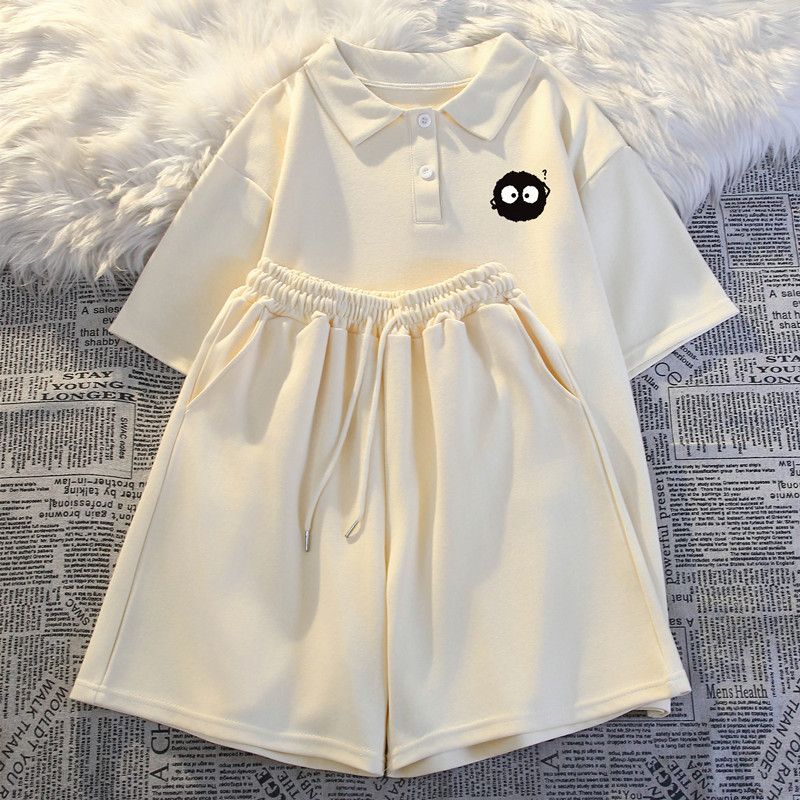 Women's Clothing Summer Casual Sportswear Short Sleeved Shorts Suit Women Summer College Style Polo Loose Running Sportswear_ecoleips.com