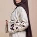 Elegant Embroidered Abaya Dress for Women Long Sleeve Maxi Modest Muslim Dress White Sizes S to XL_ecoleips.com