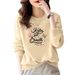 High-end Casual Versatile Round-neck Sweatshirt For Women, 2025 New Fashion Simple Niche High-end Pullover Long-sleeve_ecoleips.com