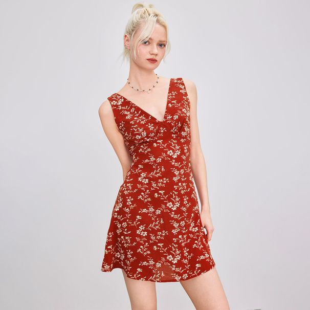 2026 European And American Cross-Border Floral Design V-Neck Fresh Elegant Temperament Dress For Women_ecoleips.com