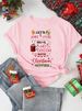 European And American Cross-border Foreign Trade Women's Clothing Christmas Merry Round Neck Printed Ladies Short Sleeve_ecoleips.com