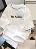 plus Size Letter Printed T-Shirt Round Neck Soft Short Sleeve Casual Polo Collar Polyester Spring/Autumn_ecoleips.com