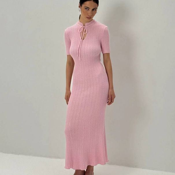 Elegant Fit & Flare Dress – Women’s A-Line Summer Dress With Lace Detailing, High Waist & Flattering Silhouette,Inspired Breathable Cotton Blend_ecoleips.com