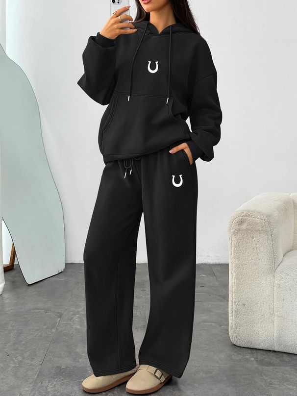 Unisex Printed Fleece Tracksuit - Full-Zip Hoodie & Jogger Set For Streetwear Comfort-B_ecoleips.com