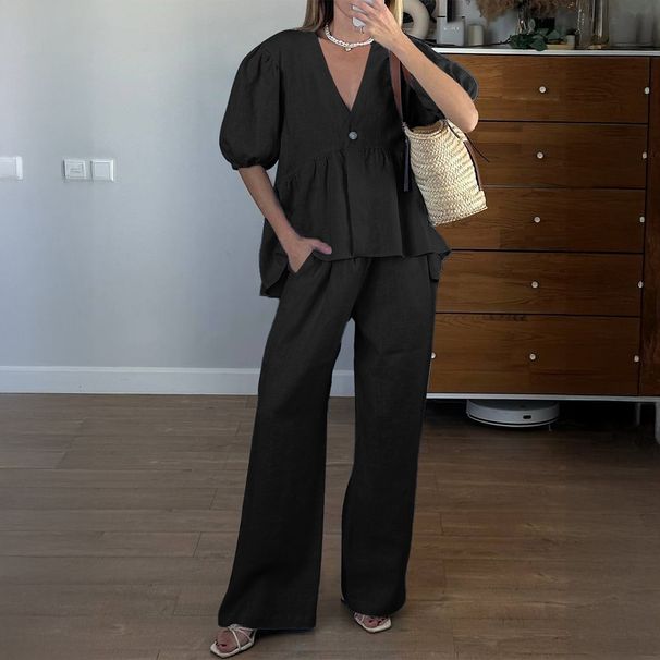 Women's Summer Vacation Clothing Set Short Sleeved T-Shirt And Pants_ecoleips.com