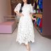 Women's Clothing Summer New Women's Temperament Round Neck Hollow Lace Dress Women's Clothing_ecoleips.com