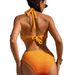 Women's Clothing Women's Sexy One Piece Swimsuit European American Style Hollowed Out Lace Halter Neck Tie Bikini_ecoleips.com