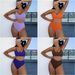 Women's High-Waist Bikini Set – Solid Color Swimwear With Soft Cups – Sexy Two-Piece For Beach & Pool (S/M/L)_ecoleips.com