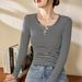 2025 #Selection Of Quality # Pure Cotton T-Shirt Women's Striped Long Sleeve Top 2025 Autumn/Winter New High End Western_ecoleips.com