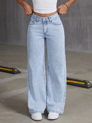 Women's Clothing Bow Embroidered Jeans For Women Sweet And Spicy Style High Waist Straight Pants Loose Casual Trousers_ecoleips.com
