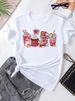 European American Cross-border Foreign Trade Clothing, Milk Tea And Coffee Pattern Round-neck Printed Women's_ecoleips.com
