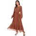 Women's Patchwork Long Sleeved Fashion Dress_ecoleips.com