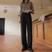 Elegant High-Waisted Wide-Leg Pants For Women - Office Trousers With Draped Fabric, Straight Cut & Slimming Fit_ecoleips.com