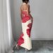 Elegant Floral Print Backless Halter Neck Bodycon Maxi Dress - Stylish & Comfortable For Parties, Dates & More (S/M/L/Xl, 4 Colors Available)_ecoleips.com