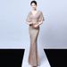 Women's clothing thread tassel beads fishtail banquet elegant temperament annual meeting host car model evening dress women autumn_ecoleips.com