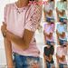 Summer Loose Round Neck T-Shirt For Women Spliced Temperament Commuting Top American Style Hot Selling_ecoleips.com