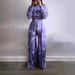 Women's Autumn Print Off-Shoulder Top And Flared Pants Set European American Style Sexy Two-Piece Cross-Border Fashion_ecoleips.com