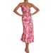 2026 New Spring Women's Clothing Slim Fit Asymmetrical Neck Strap Fishtail Printed Dress_ecoleips.com