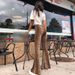 Women's Clothing High-Waisted Slim Fit Leopard Print Flare Pants Spring Trendy Casual Fashion_ecoleips.com