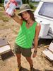 Casual Knit Vacation Sleeveless Top, Women's V-Neck Loose Fit Camisole_ecoleips.com