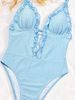 Women's Clothing Women's Style Swimsuit Tie Up Push Up Design Small Lace Trim Ruffled Edge Bikini Quick-Dry Polyester, Modest Coverage_ecoleips.com
