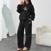 Letter OK Print Hoodie And Pant Set New Autumn Winter Wide Leg Straight Leg-1_ecoleips.com