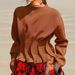 2025 European And American Cross-border Women's Clothing New Autumn And Winter Models, Fast Selling, Pleated Fringed Crew Neck Sweater_ecoleips.com