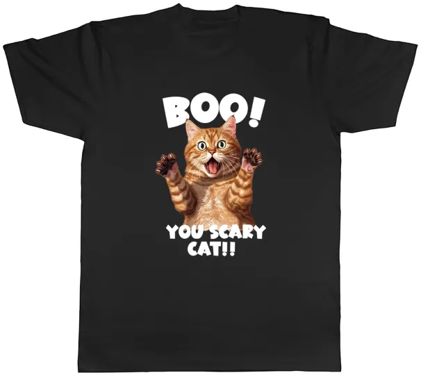 Women's T-Shirts Boo Ginger Mens T-Shirt You Scary Cat Tee Gift_ecoleips.com