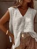 Women's Clothing Spring And Summer New Crochet V Neck Vest Jacket Women's Sleeveless Vest Knitted_ecoleips.com