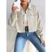 Women's Clothing Polo Collar Button Casual Jacket For Women_ecoleips.com
