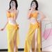 Women's Sexy Two Piece Bikini Set With Long Skirt For Island Vacation Beach Hot Spring Summer Regular Fit Polyester Swimsuit_ecoleips.com