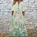 Women's Casual Loose Fit Printed Maxi Dress V‑Neck Long Sleeve Free Flowing Dress With Side Pockets_ecoleips.com