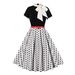 Cross-Border European And American Retro For Women 2025 New Hepburn Print Floral Polka Dot Bow Dress_ecoleips.com