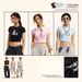 BE Wear | 2025 Summer American Brand Hot Girl Short Sleeved Top Slim Fit Shoulder T-Shirt Women's Trendy Dopamine_ecoleips.com