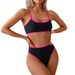 Women's Clothing New Swimsuit Female Sexy Backless Color Matching Split Swimsuit_ecoleips.com