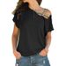 Aria Basics Aria Basics 2023 Spring Summer Hot Sale European And American Casual Asymmetrical Cross Shoulder Irregular Short_ecoleips.com