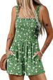 K Women's Casual Pleated Jumpsuit Square Neck Sleeveless Loose Shorts Beach Vacation Style_ecoleips.com