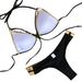 Women's Sexy Swimsuit Gold Foil Stitching Bikini Swimwear 4 Colors Available_ecoleips.com