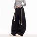 Women's Clothing Trendy Retro Sports Pants Women's Wide Leg Scimitar Pants Spring And Autumn New Loose Casual Sweatpants Straight Mopping Pants_ecoleips.com